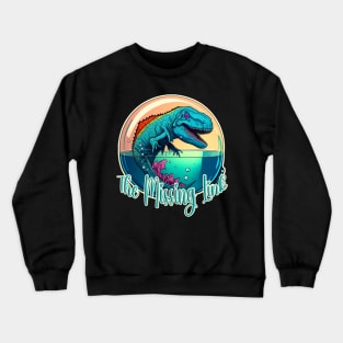 The Missing Link | Funny T-Rex Darwin Evolution Hybrid Animal Crewneck Sweatshirt